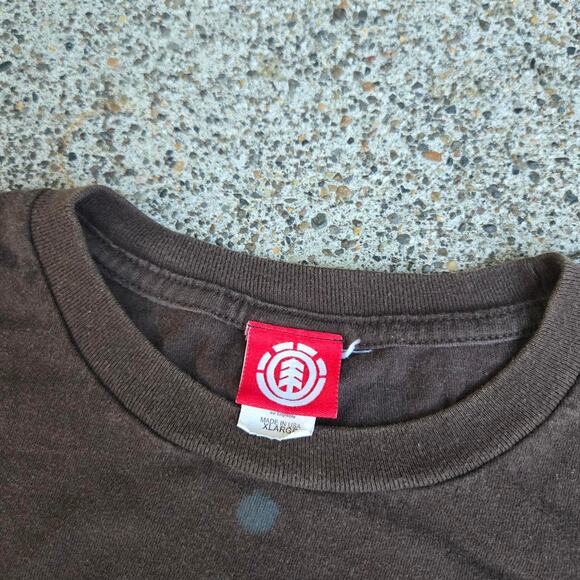 Vtg Y2k ELEMENT SKATEBOARDS Paint Splatter Crest Graphic Skate T Shirt XL USA - Picture 4 of 6